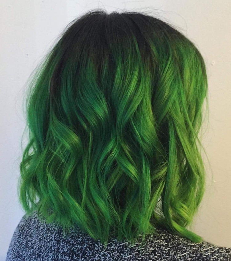 Ярко зеленое окрашивание