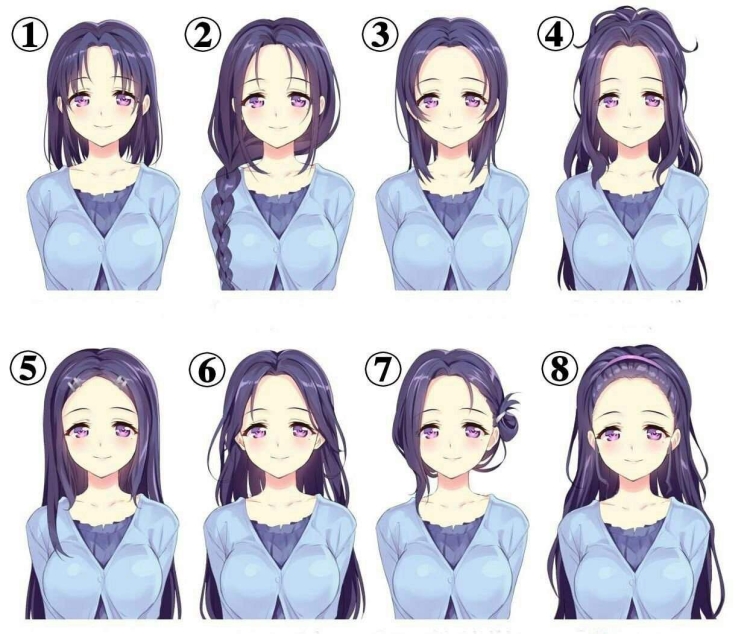 Аниме тян прически