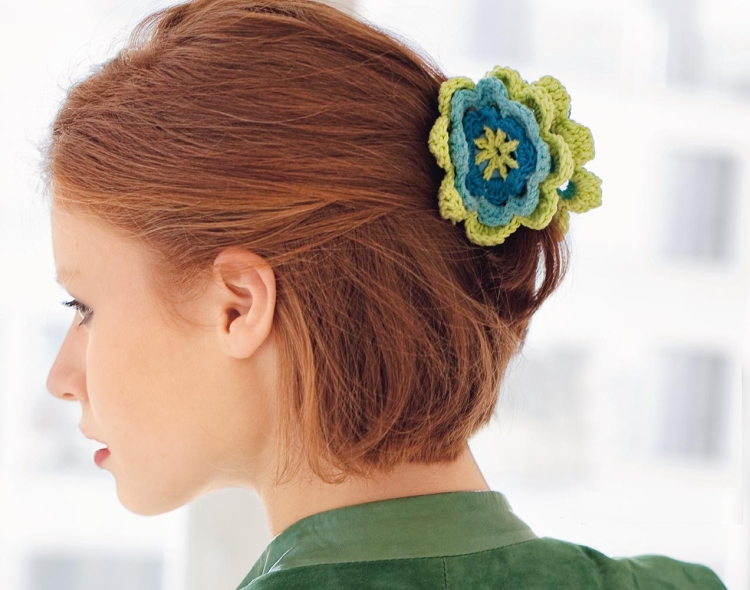 Вязаные украшения для волос