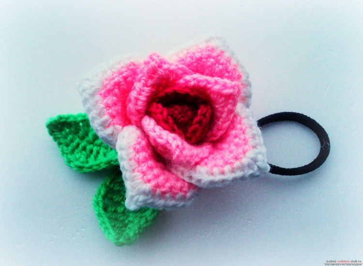 Вязаные резинки для волос крючком