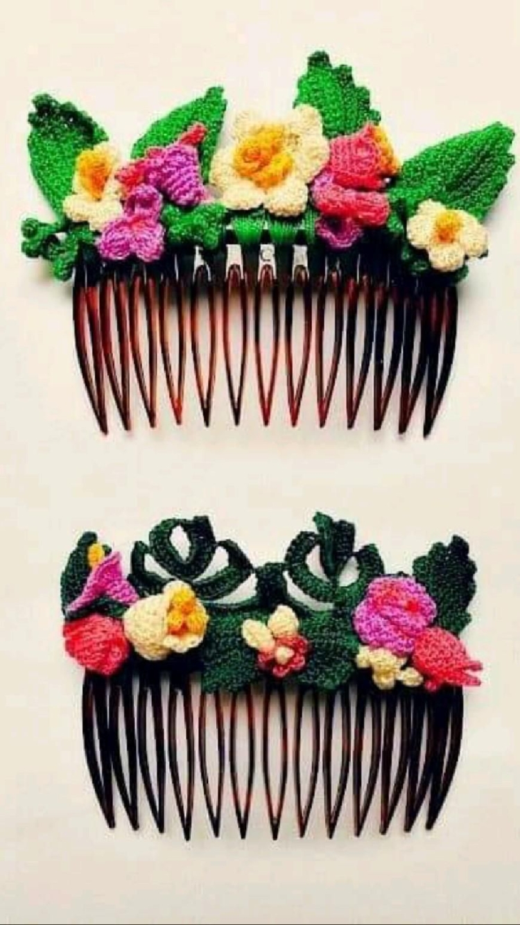 Вязаные заколки для волос своими руками