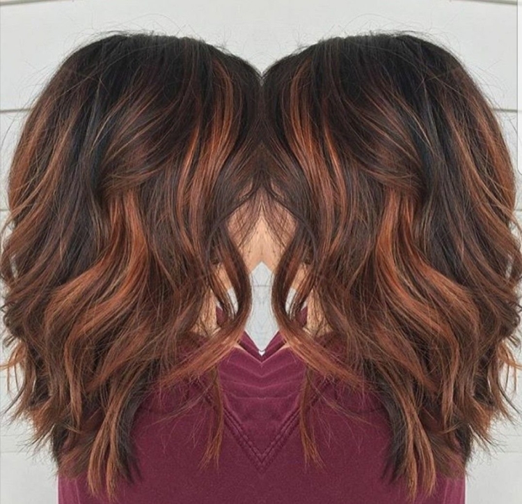 Каскад + медный балаяж