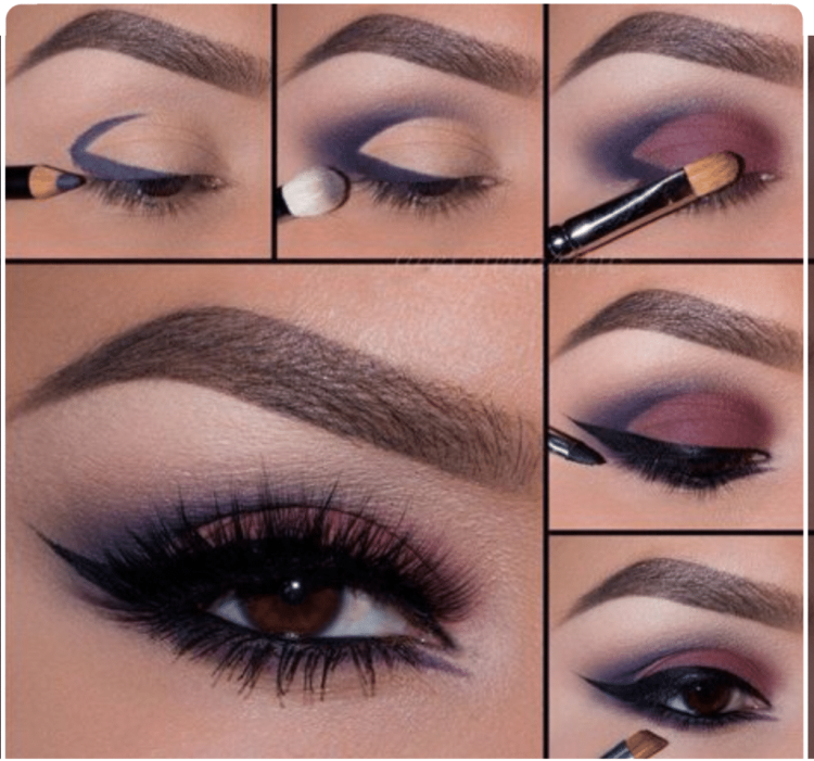 Макияж с синими тенями пошагово