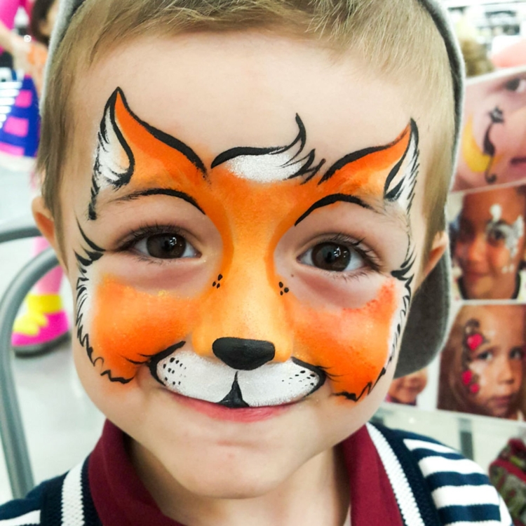 Грим лисы на лице для детей