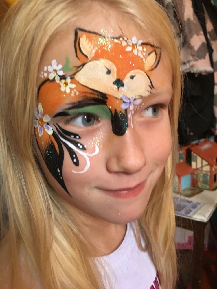 Аквагрим лиса для детей