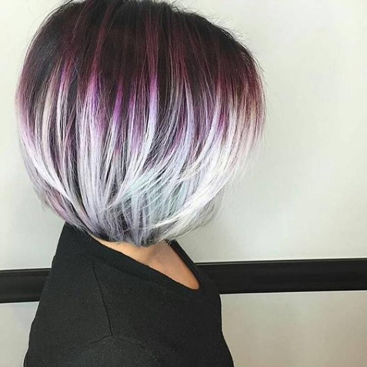 Интересное окрашивание на короткие волосы