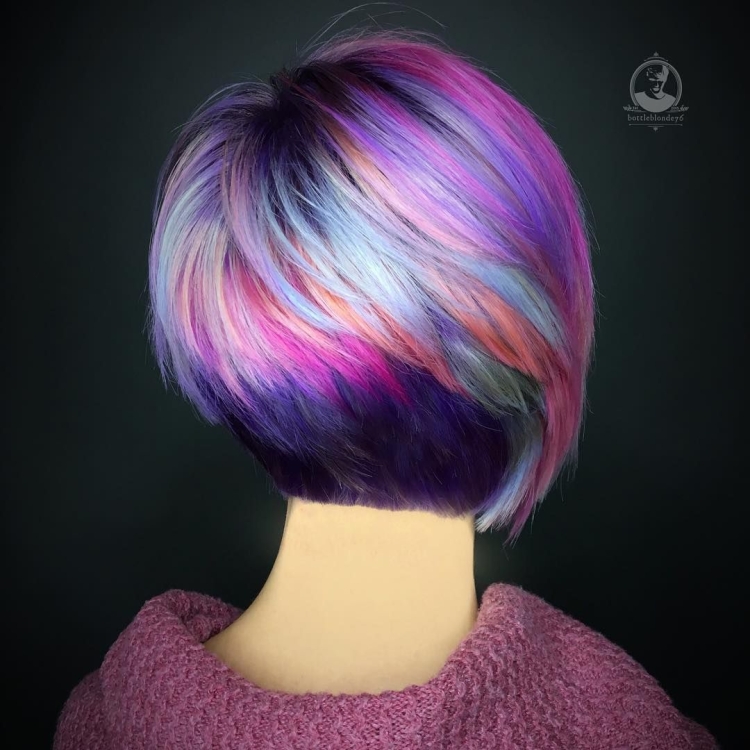 Скрытое окрашивание на короткие волосы