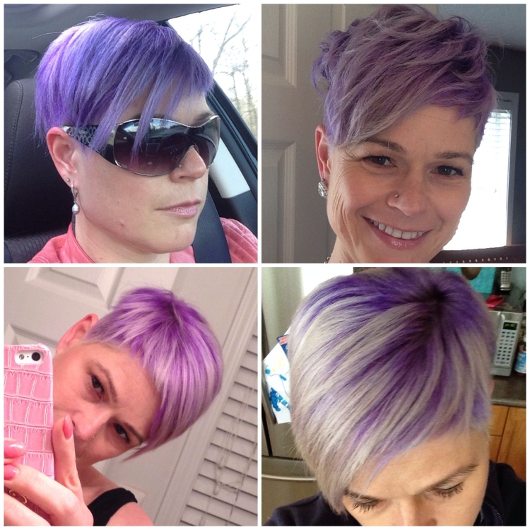 Лавандовый цвет волос короткая стрижка