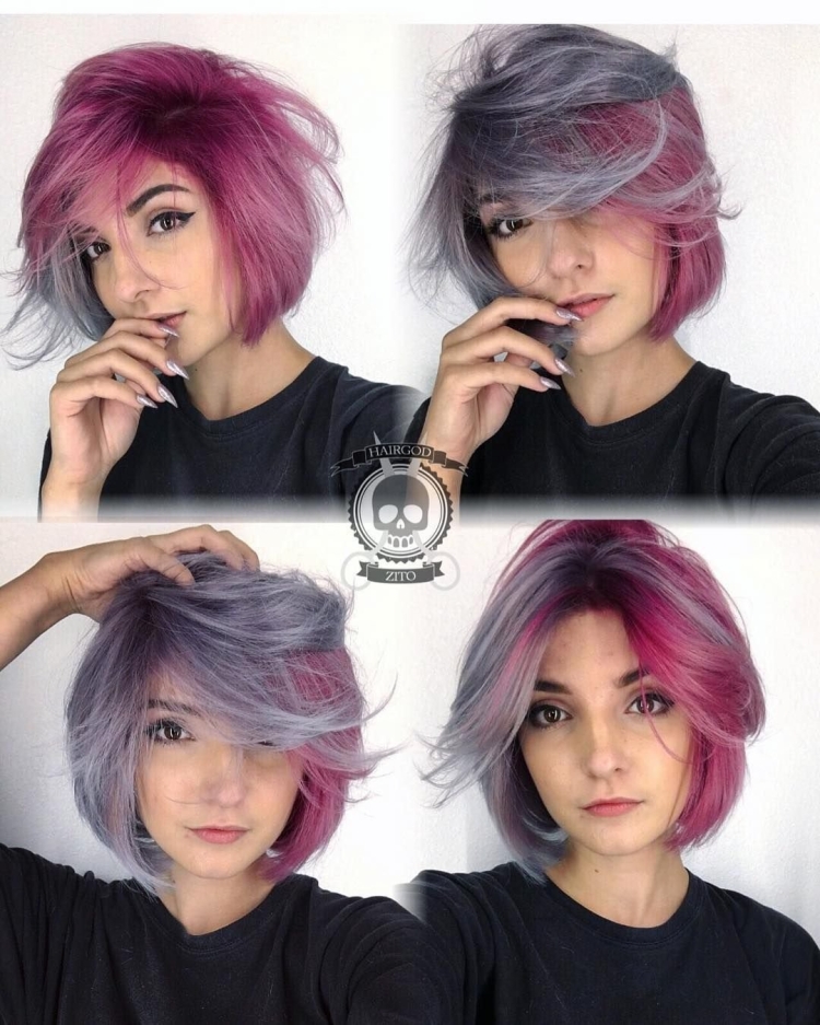 Цветные короткие волосы