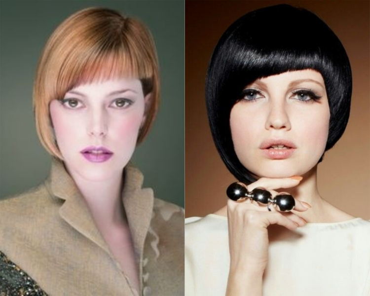 Косая чёлка с уголком