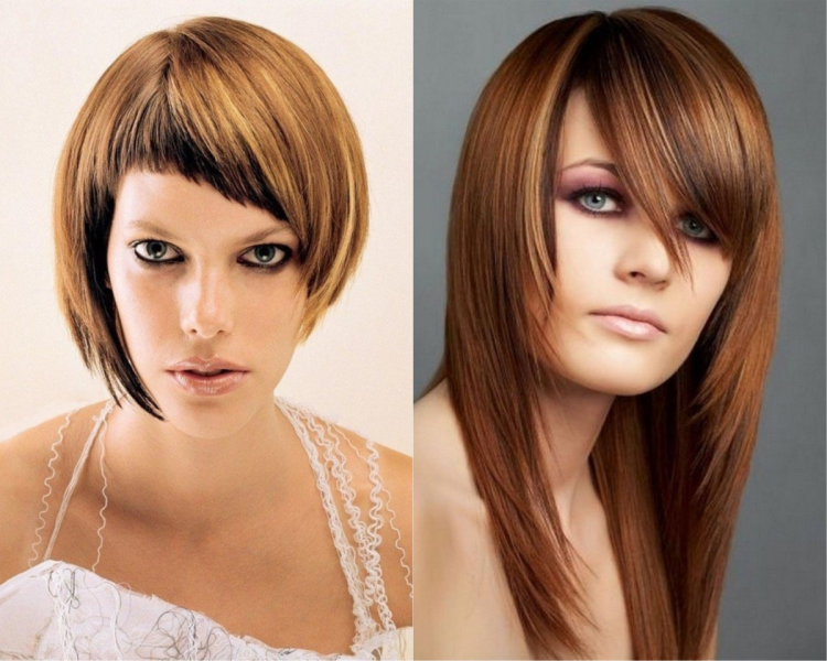 Стрижки с косой челкой