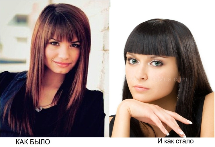 Челка уголком