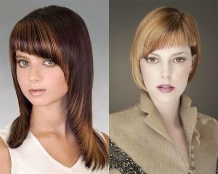 Стрижка с челкой наискосок