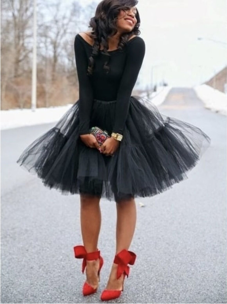 Черная фатиновая юбка