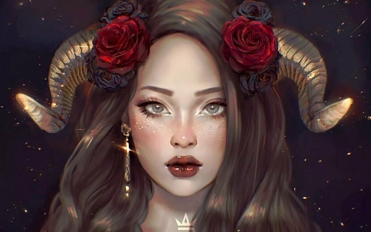 Девушка с рогами