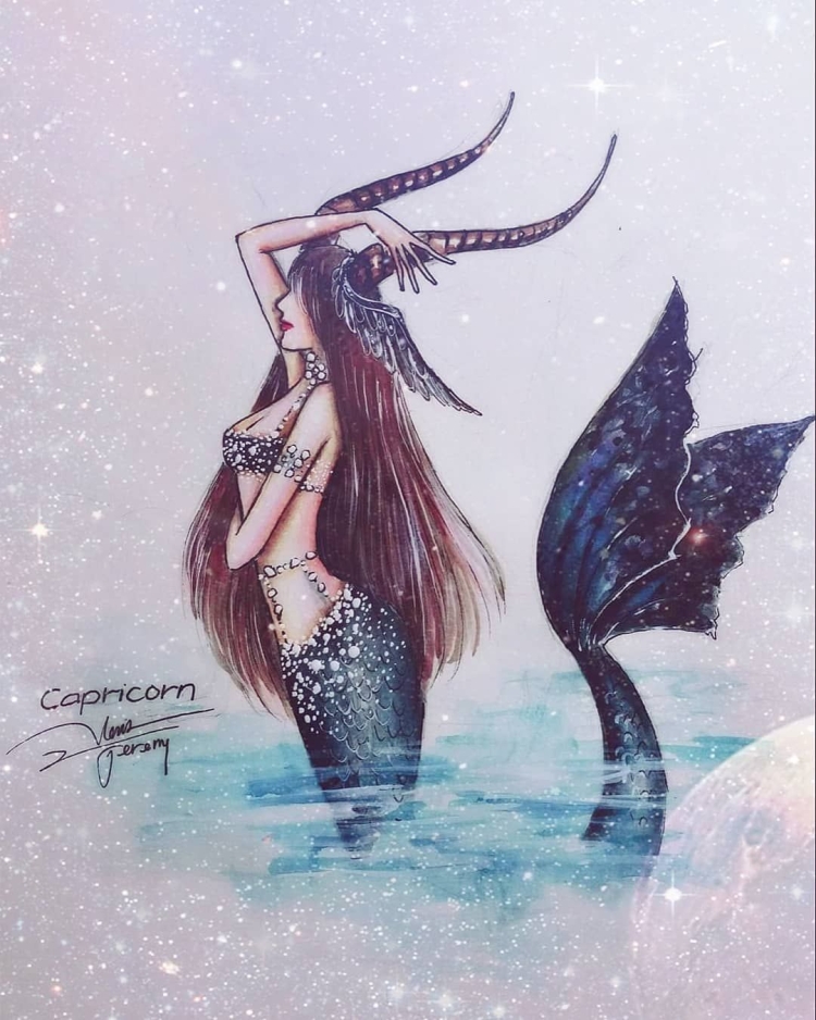 Девушка Козерог рисунок
