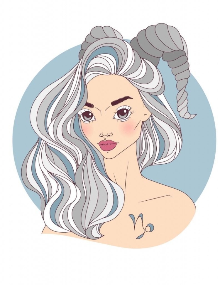 Козерог в виде девушки рисунок