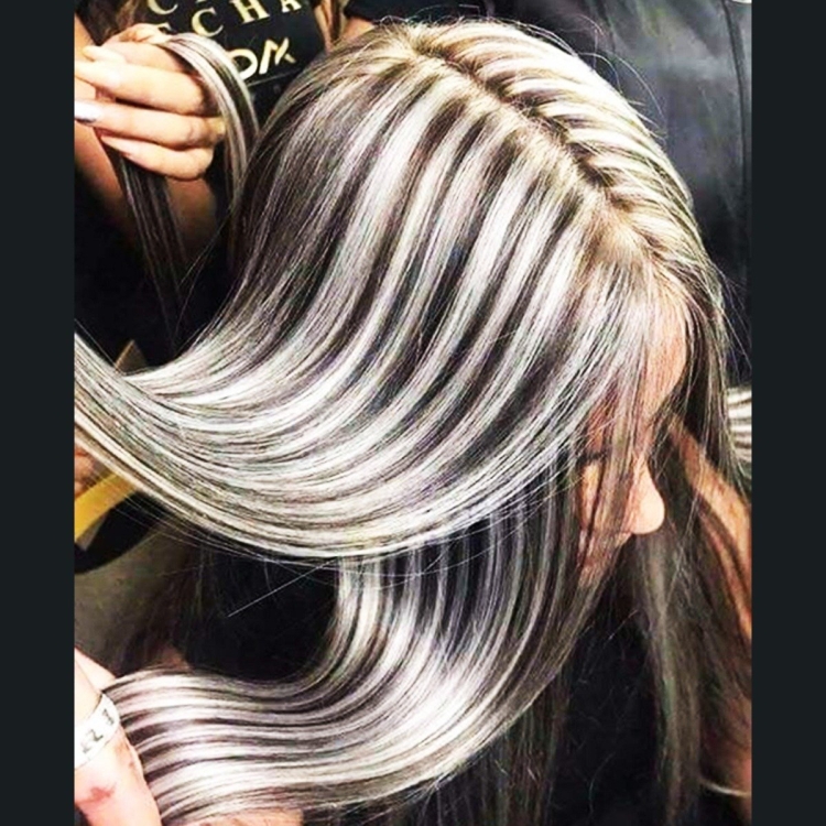 Полосатое мелирование