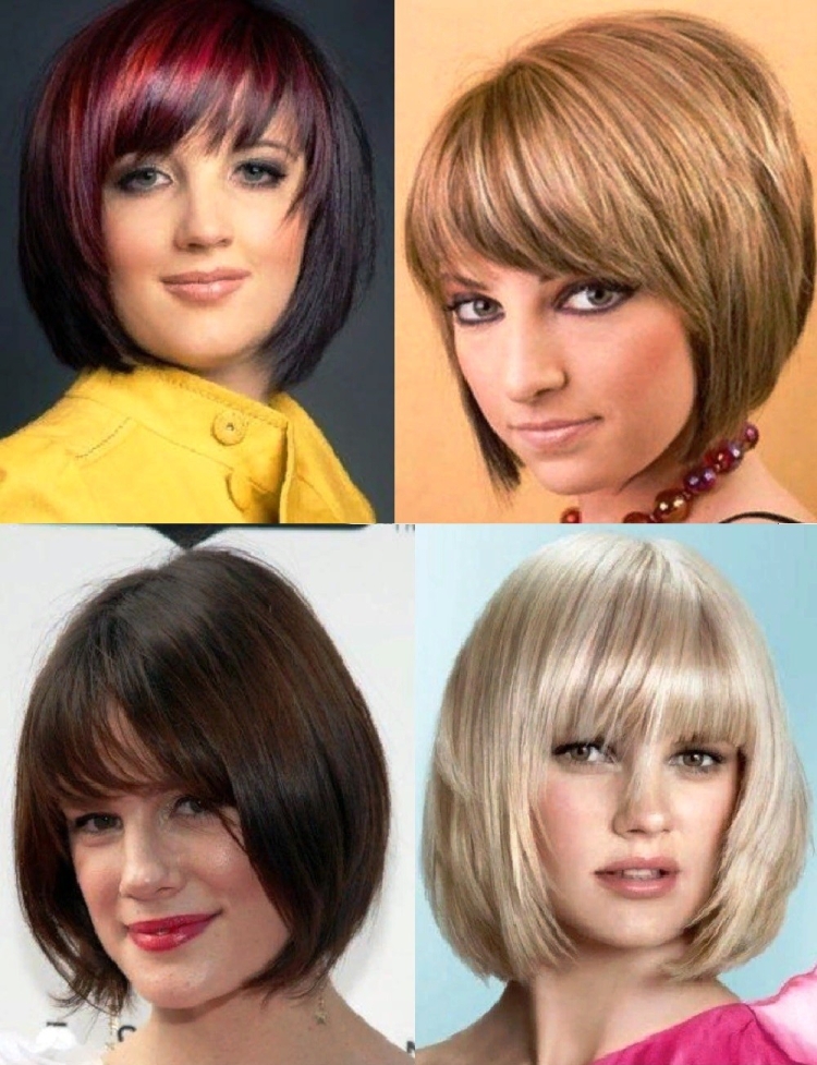 Каре-Боб с челкой на средние волосы для овального