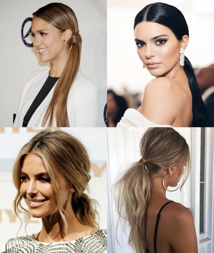 Прическа хвост с пробором