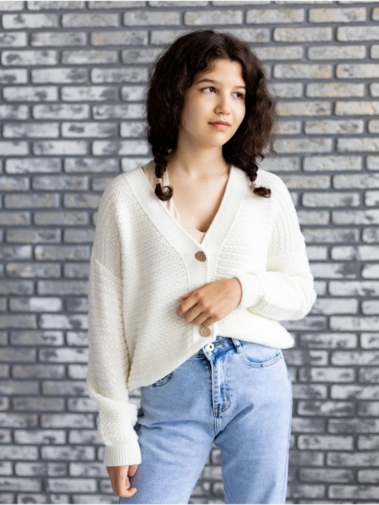 Укороченный кардиган на пуговицах