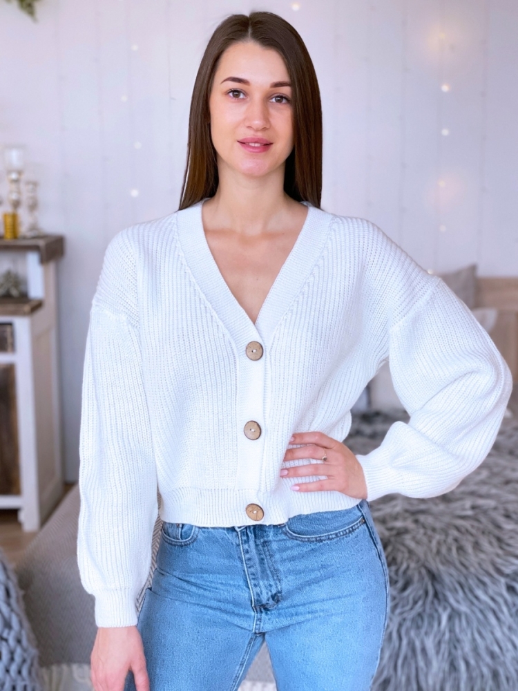 Укороченный кардиган на пуговицах