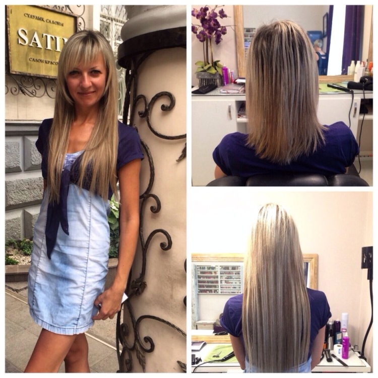 Наращивание волос на русые волосы