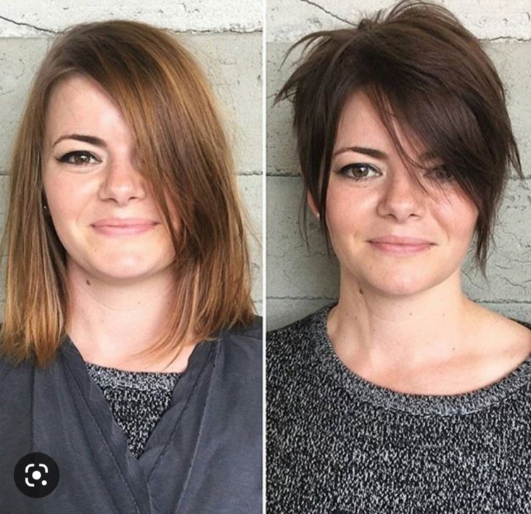 Асимметричная стрижка для полного лица