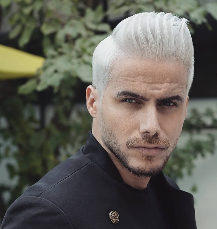 Мужские стрижки с белыми волосами