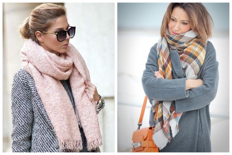 Пальто с шарфом