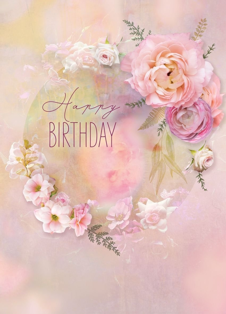 Нежная открытка Happy Birthday