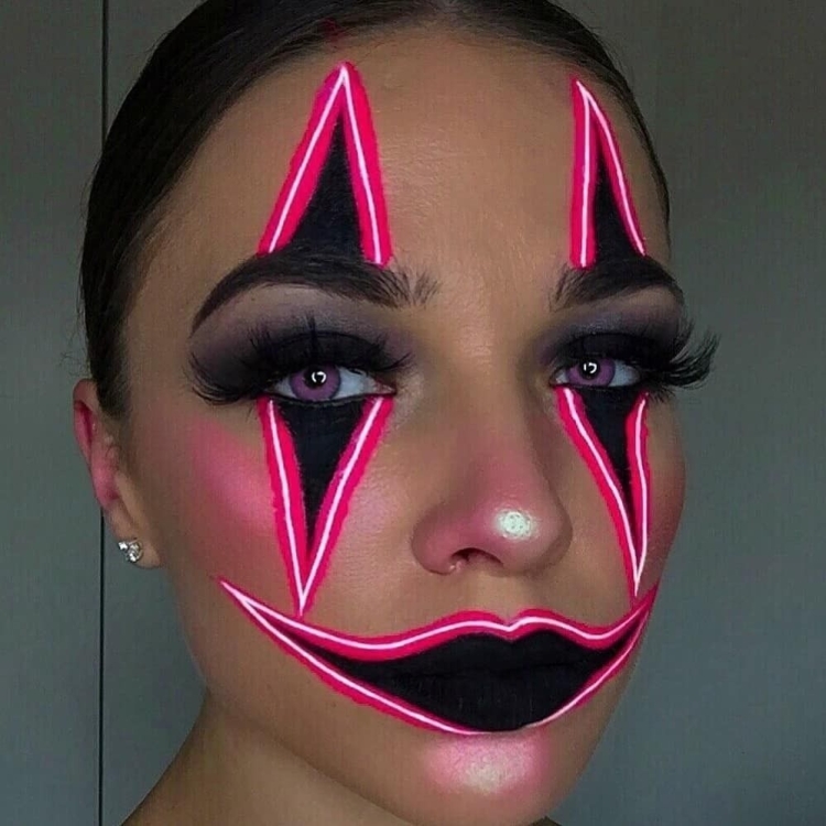 Неоновый макияж на Хэллоуин