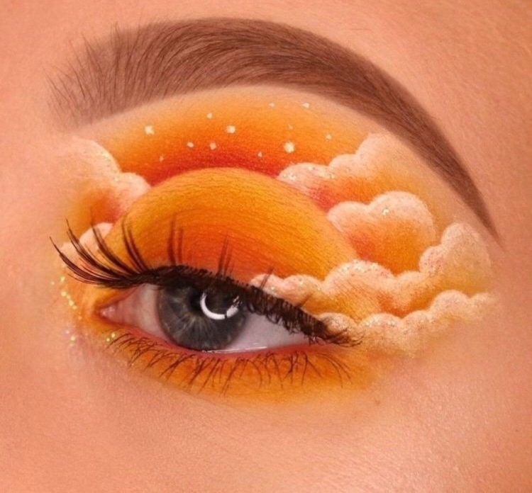 Макияж в оранжевых тонах