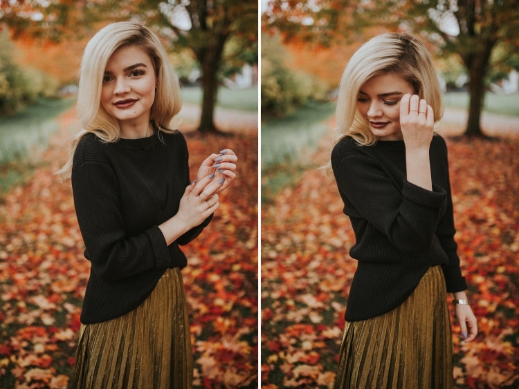 Осенние селфи девушек позы