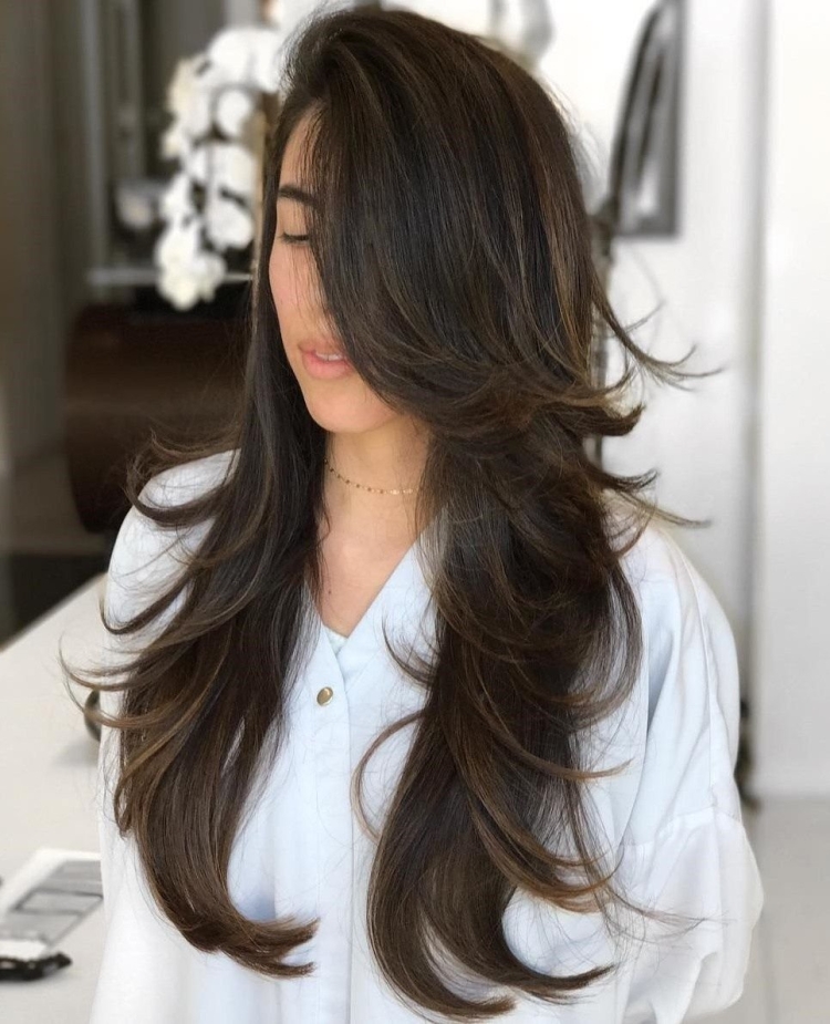 Стрижка Каскад на длинные волосы