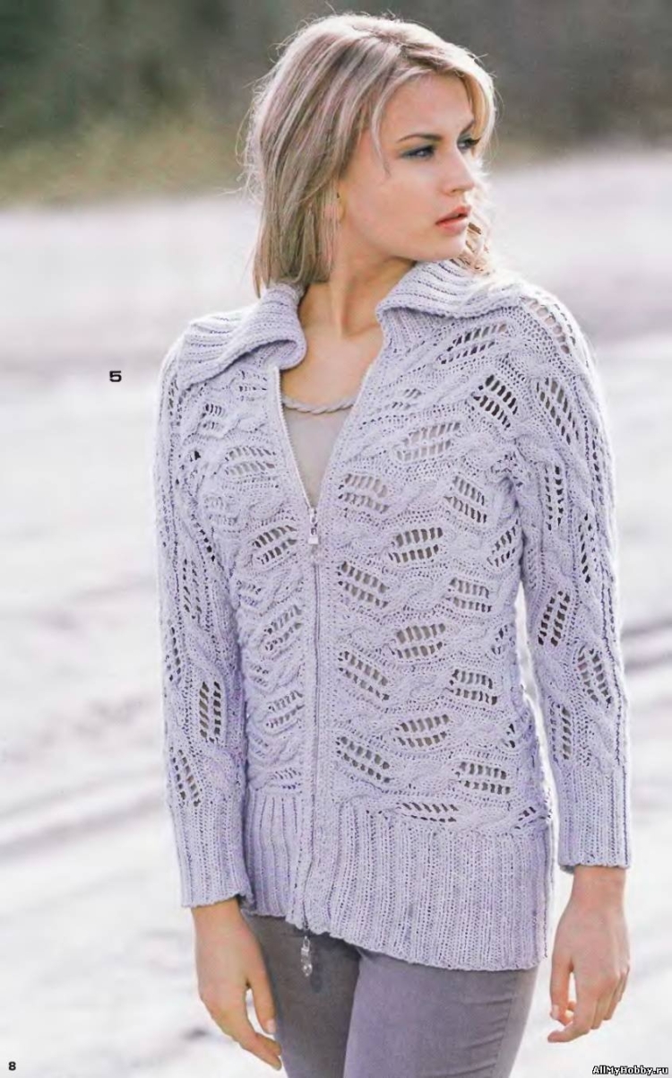 Вязаный жакет на молнии