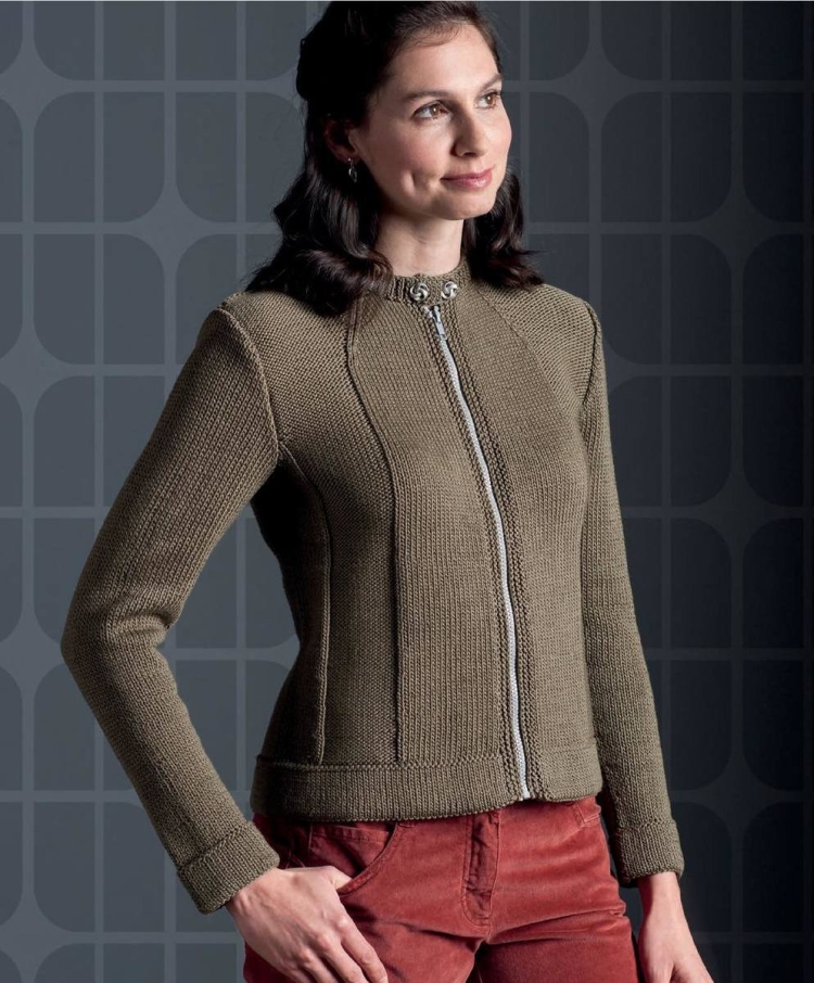 Вязаная кофта на молнии