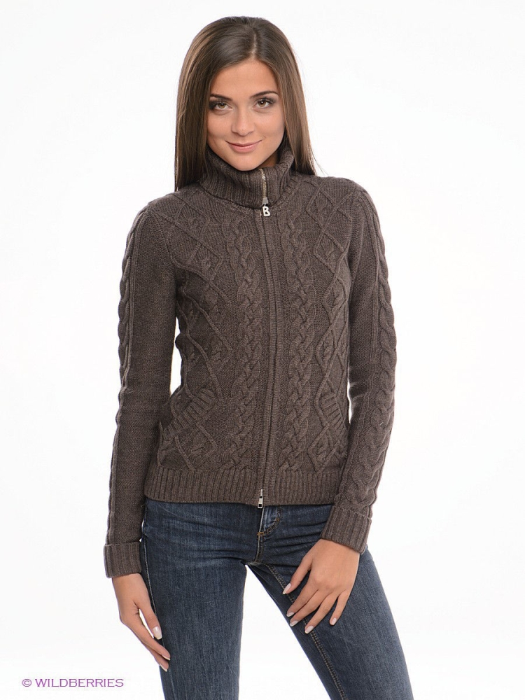 Вязаная кофта на молнии женская
