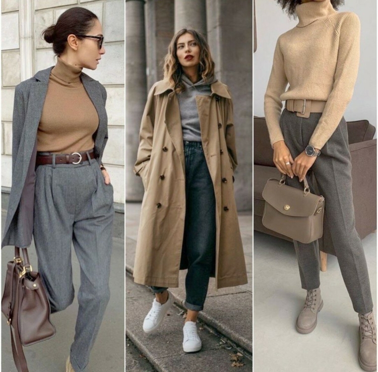 Серо бежевый в одежде