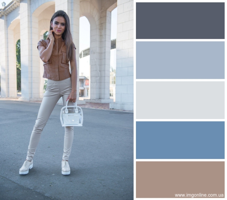 Сочетание цветов в одежде серый и бежевый