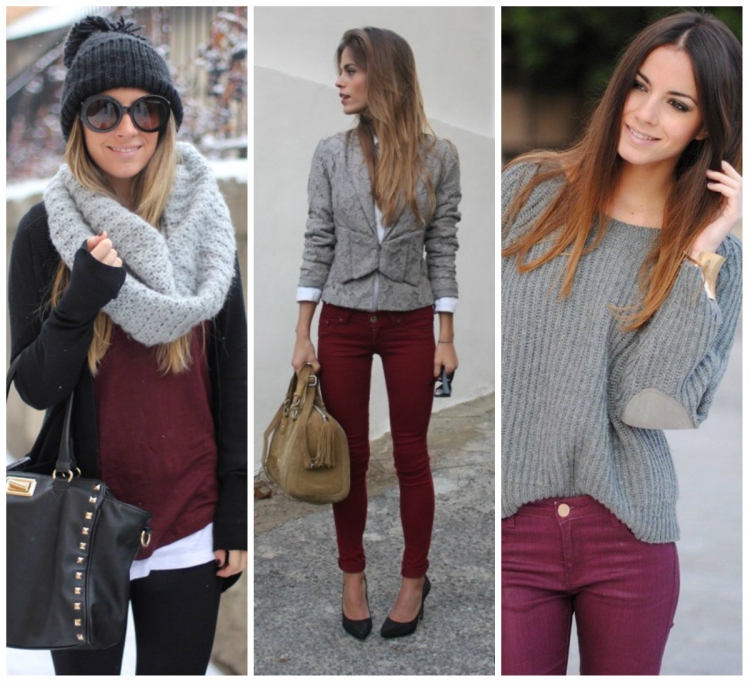 Сочетание серого и бордового