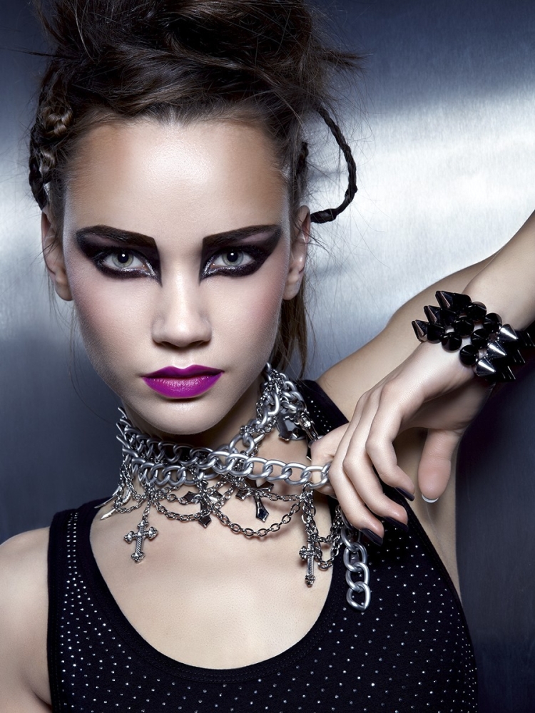 Глэм рок макияж