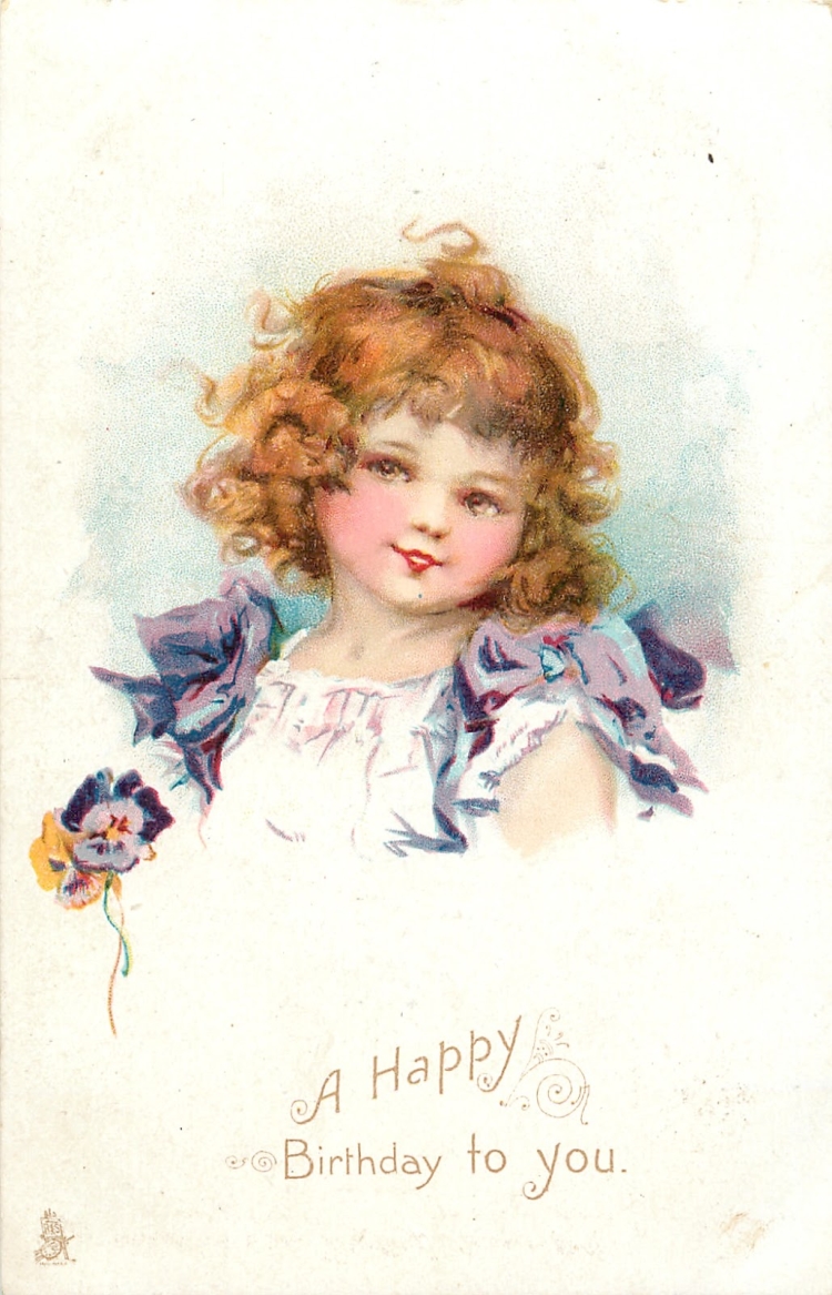 Старинные открытки с днём рождения девочке