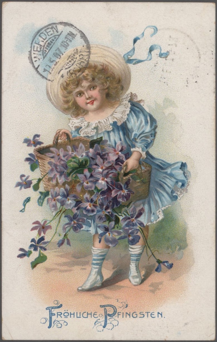 Винтажная открытка с днем рождения