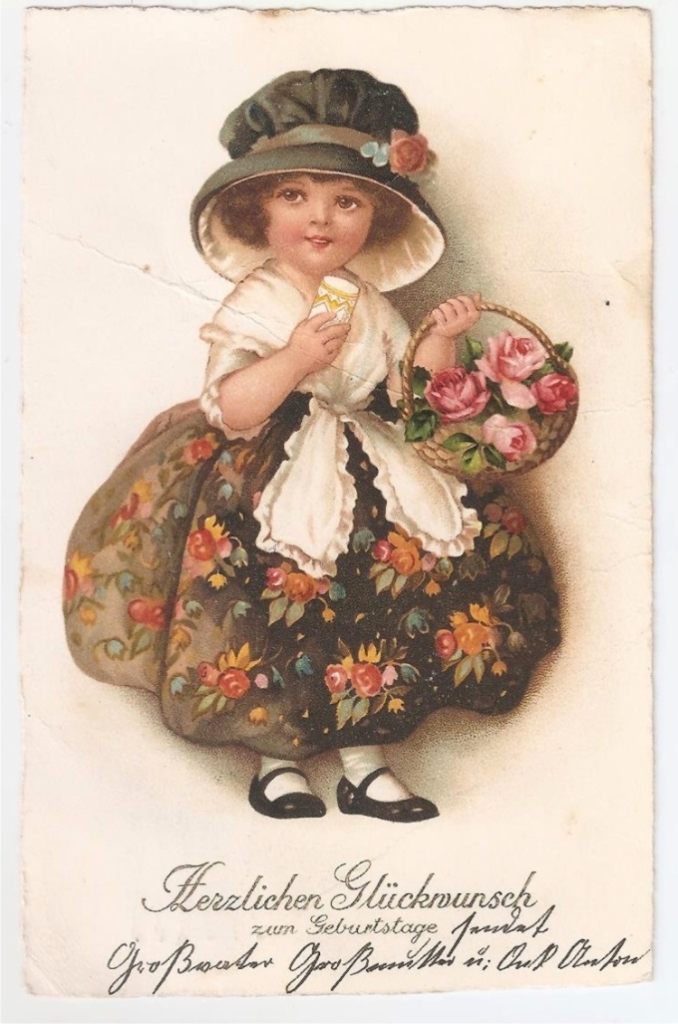 Старинные немецкие открытки с днем рождения