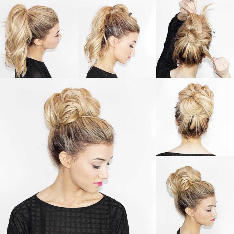 Красивый пучок на сред