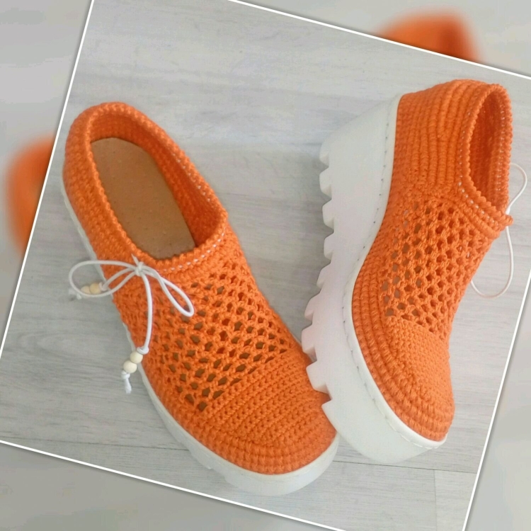 Марина Черкашина вязаная обувь