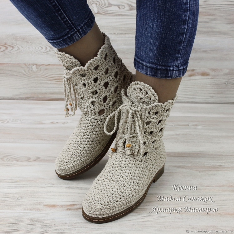 Вязаная обувь на подошве