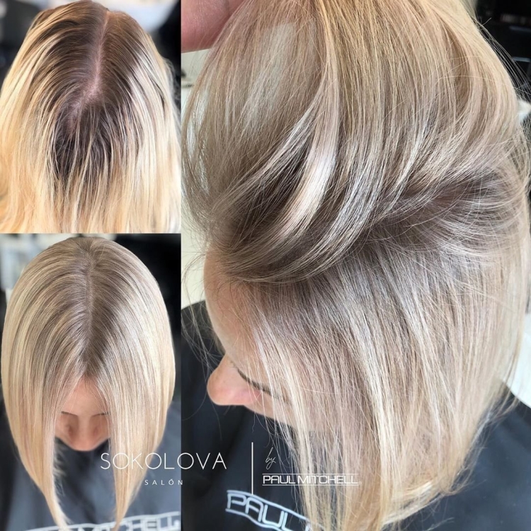 Мелирование на отросшие корни