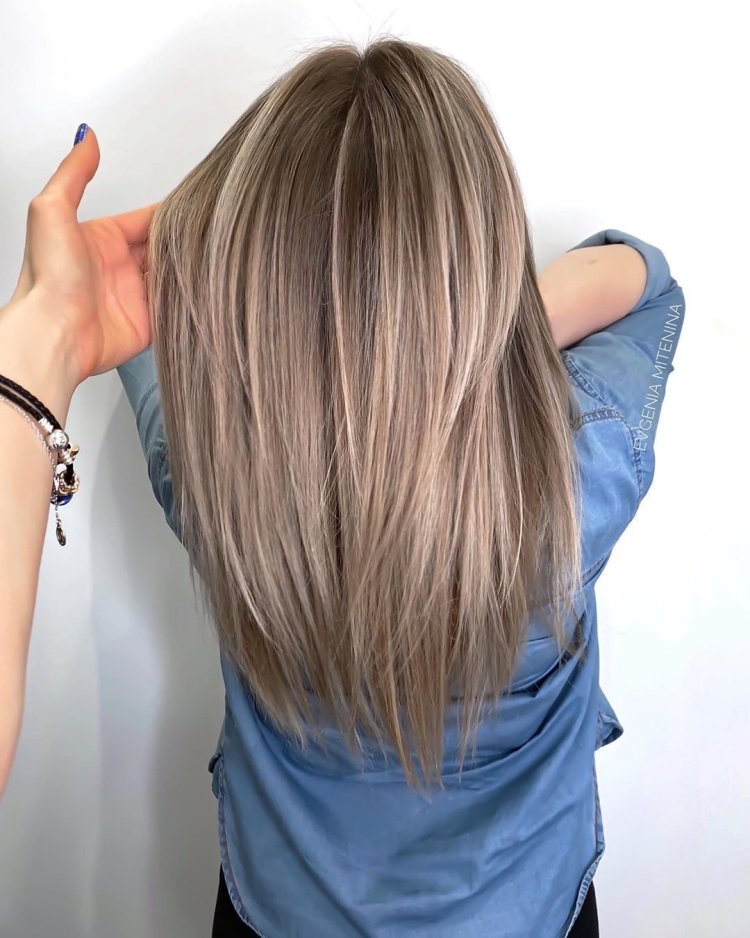 Тонкое мелирование на русые волосы